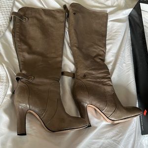 Dolce Vita Mack Taupe Leather Zip Up Boot